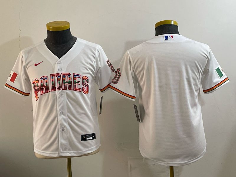 Youth 2026 San Diego Padres Blank White Game Nike MLB Jersey style 01->youth mlb jersey->Youth Jersey